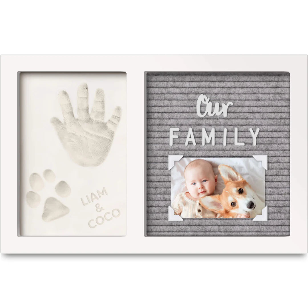 KeaBabies Heartfelt Hand and Footprint Keepsake Kit with Letterboard - Alpine White