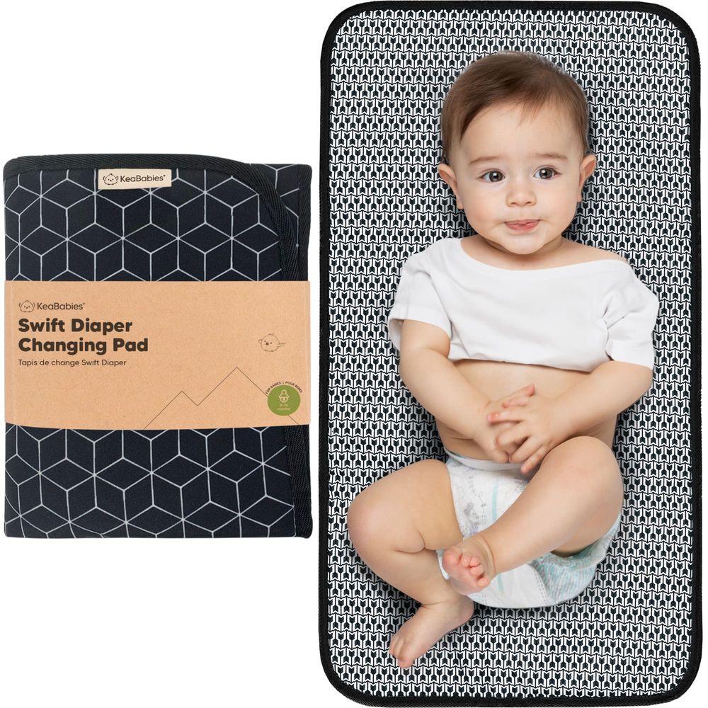 KeaBabies Swift Diaper Changing Pad - Black Geo