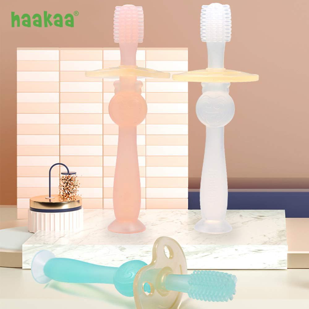 Haakaa 360° Silicone Toothbrush - Pink