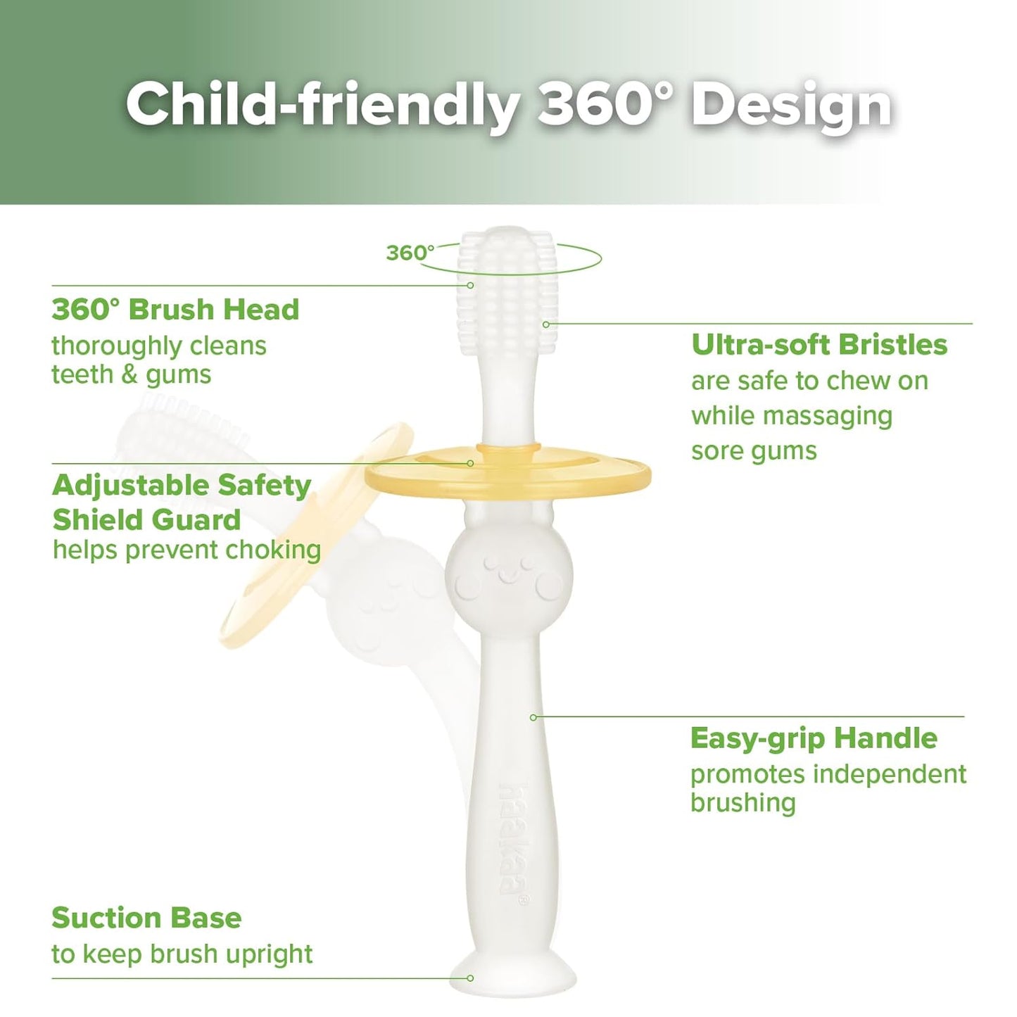 Haakaa 360° Silicone Toothbrush - Clear