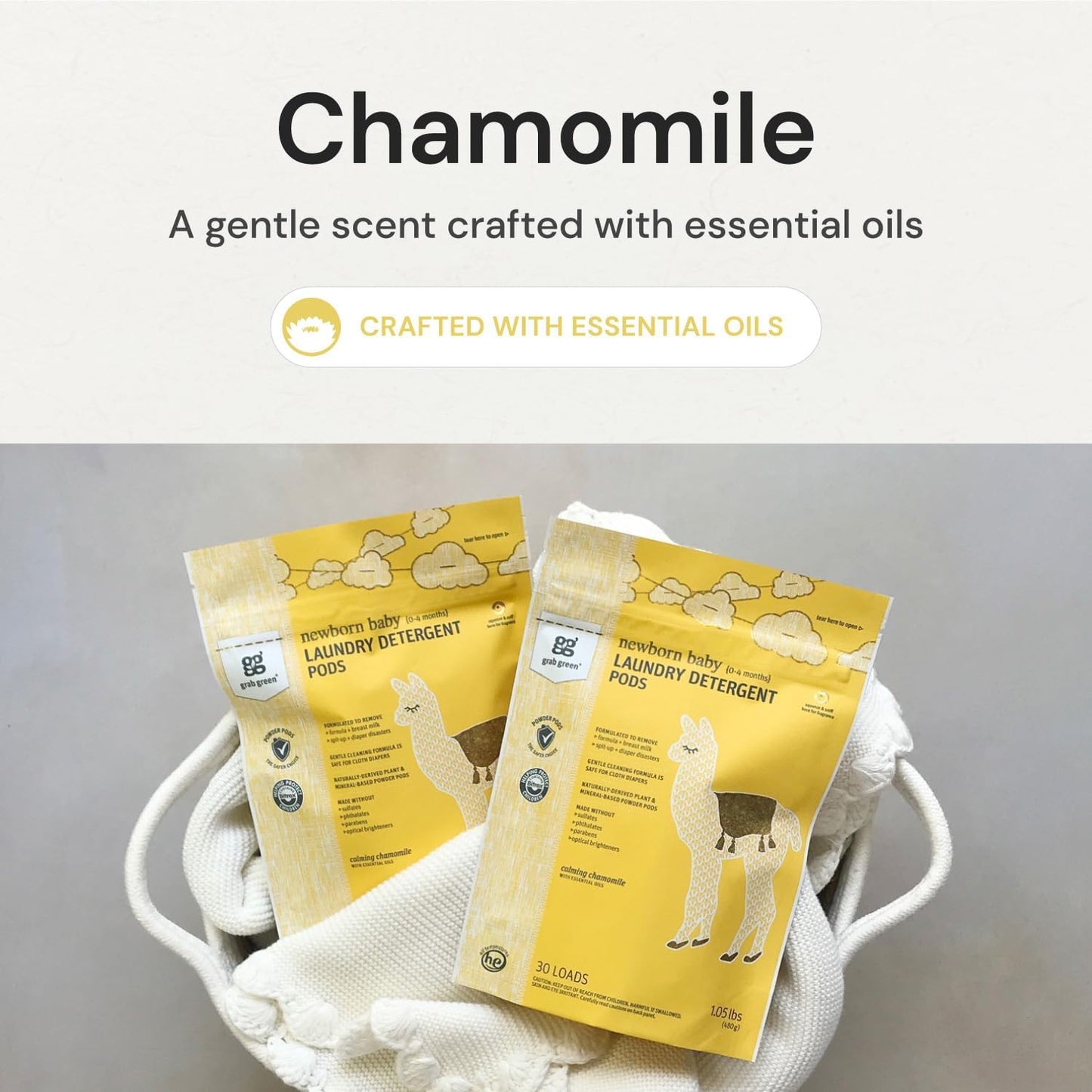 Grab Green Newborn Baby Laundry Detergent Pods - Chamomile