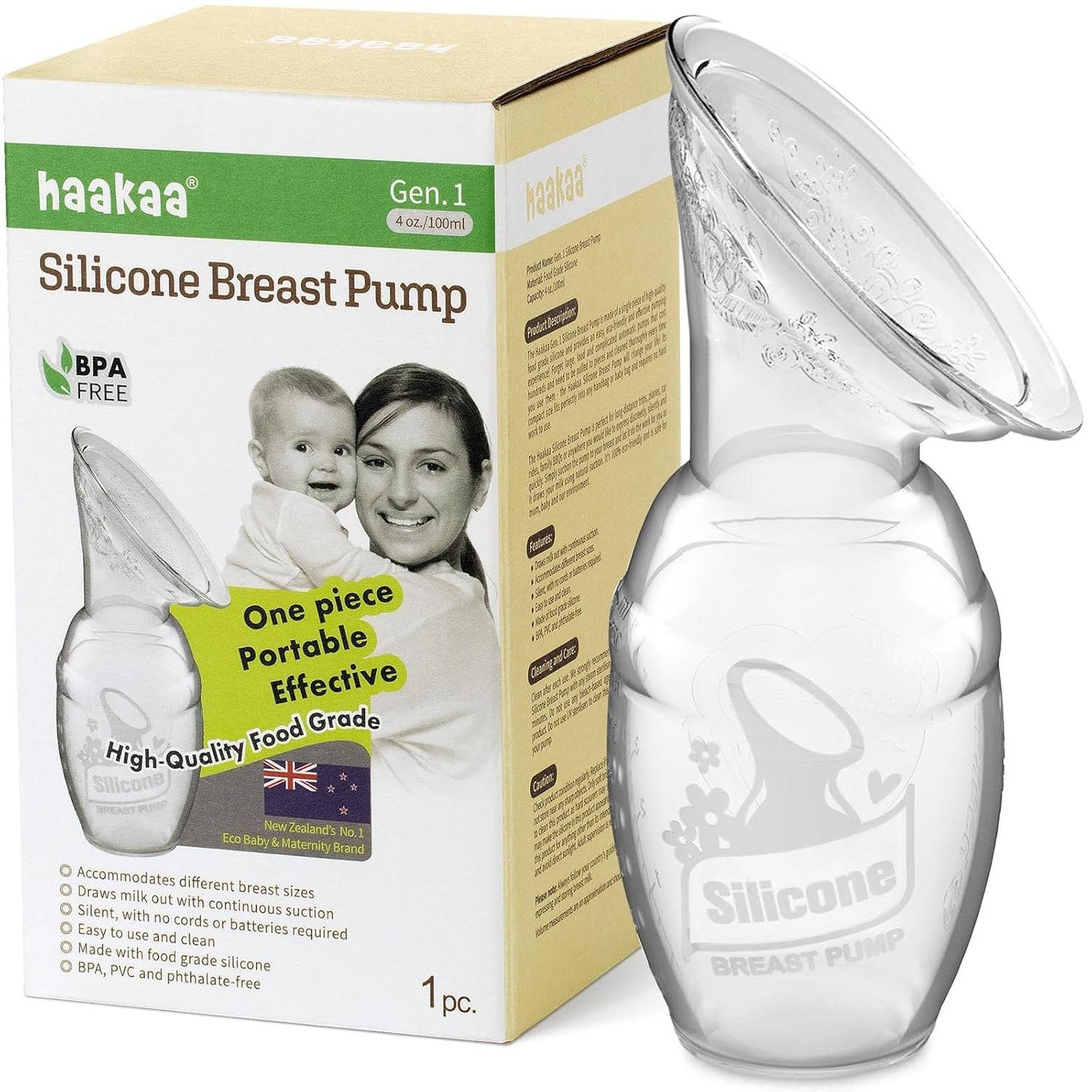 Haakaa Generation 1 Silicone Breast Pump 4 oz