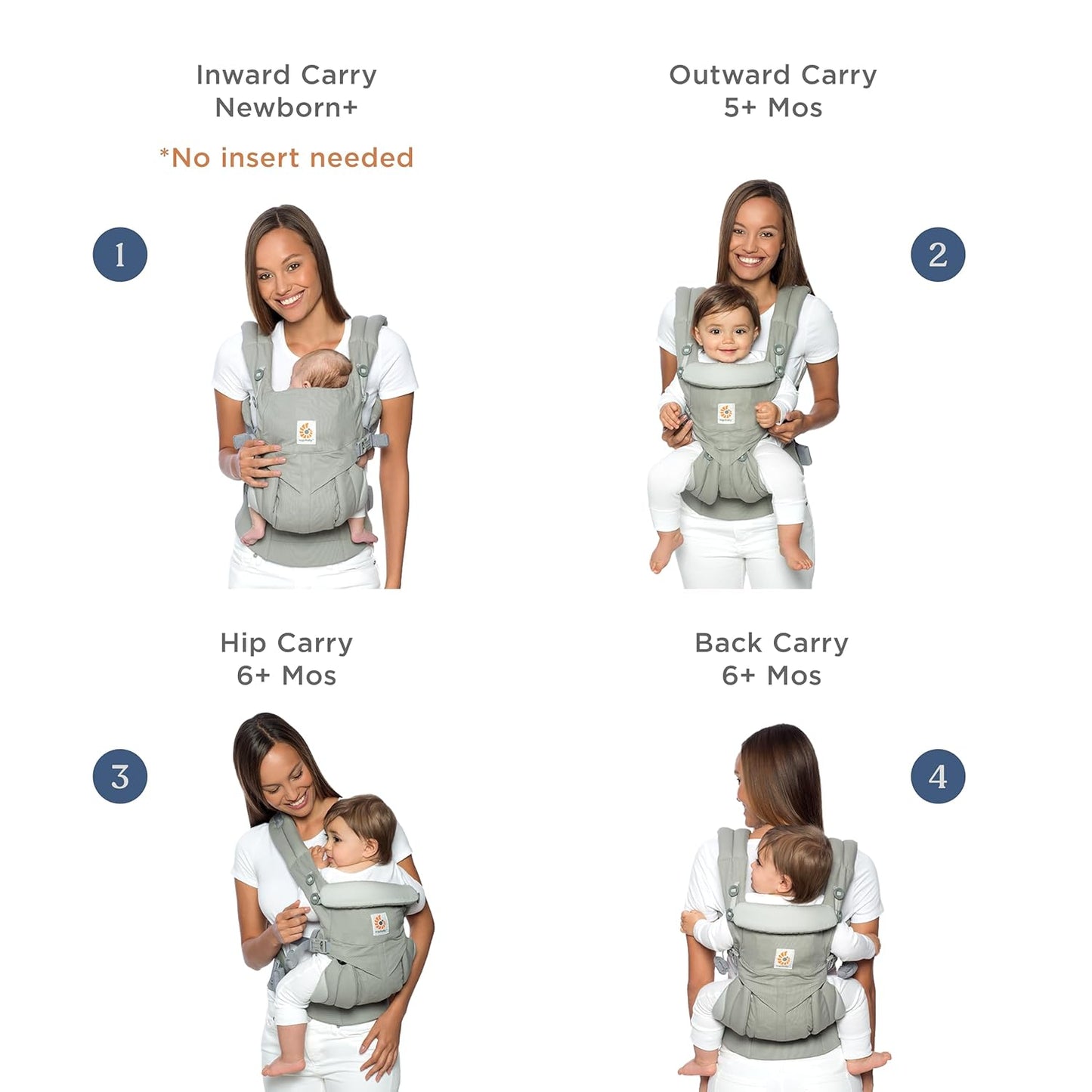 Ergobaby OMNI 360 Cotton Baby Carrier - Pearl Grey