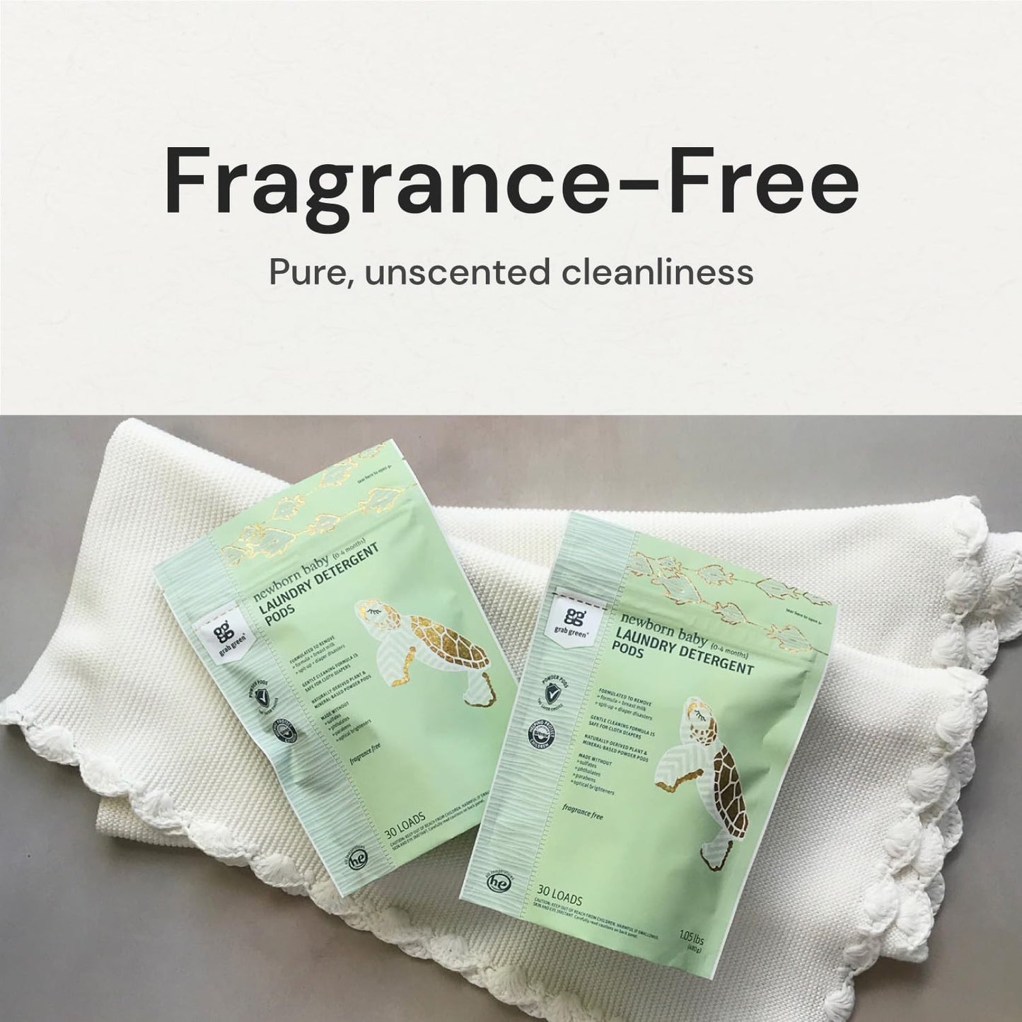 Grab Green Newborn Baby Laundry Detergent Pods - Fragrance Free