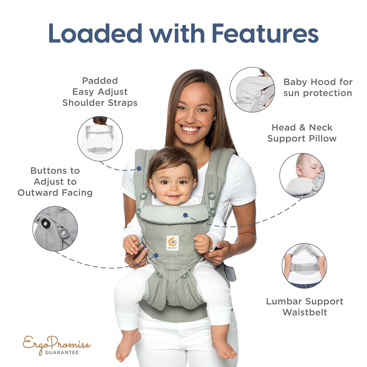 Ergobaby OMNI 360 Cotton Baby Carrier - Pearl Grey