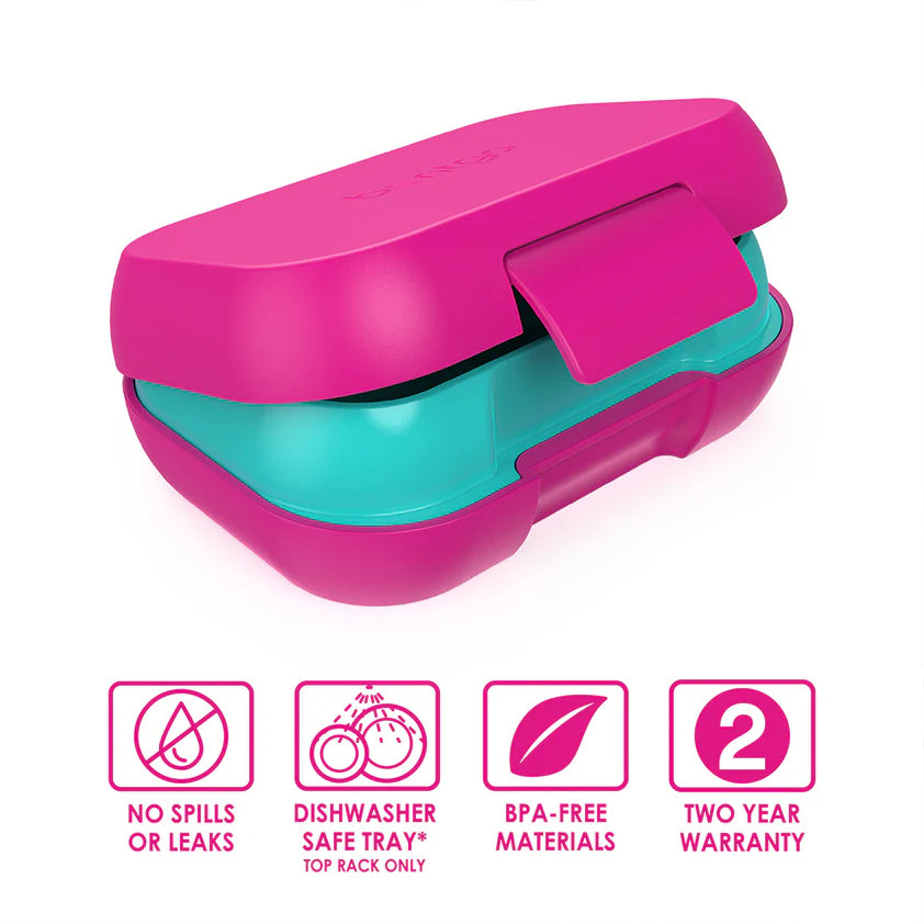 Bentgo Kids Snack Container - Fuchsia/Teal