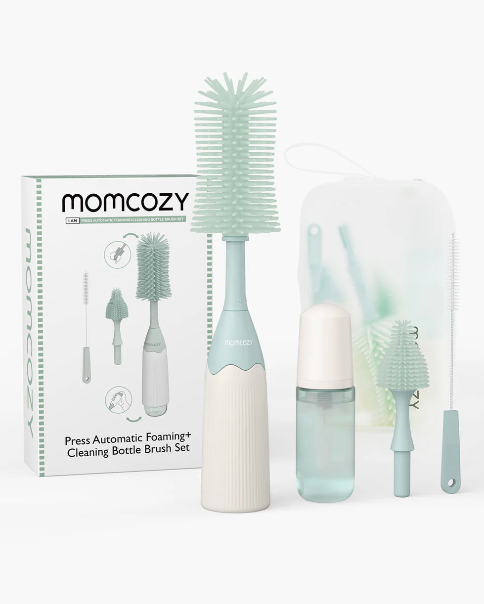 Momcozy Innovative Push-Press Design Bottle Brush Kit - Green